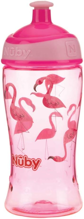 NUBY Pop-Up Sipper tritan drinkfles antilek beker 360 ml 3 jaar+ FLAMING