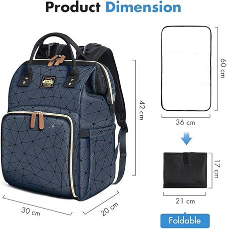 LEKEBABY nepremokavý batoh na plienky a doplnky