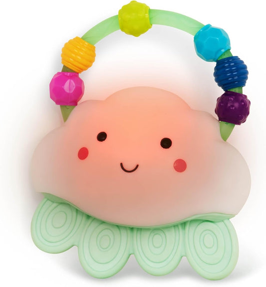 B.TOYS Rain-Glow Squeeze silikónová lampička s hryzadlom OBLAČIK 11x13 cm
