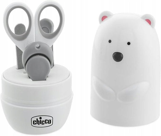 CHICCO sada na nehty pro děti 5 kusů + organizér LEDNÍ MEDVĚD