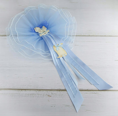MARELI baby birth bow 32 cm ceramic tulle satin
