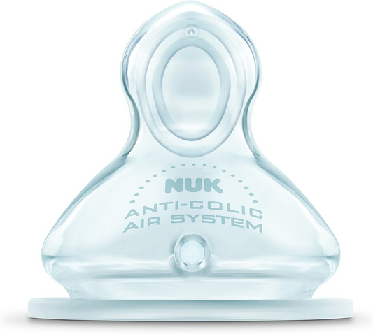 NUK First Choice+Size XL bottle teat x2Age 6-18 monthssiliconeBPA and BPS freeNew condition, damaged packaging