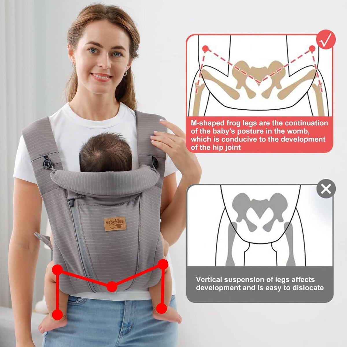 VRBABIES ergonomické nosičské nosidlo
