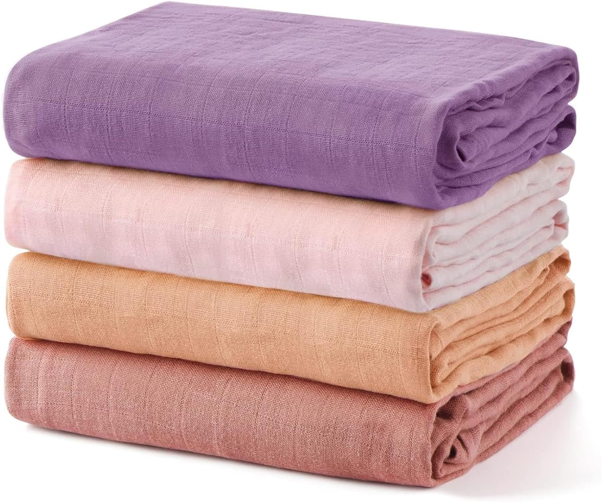 MOMCOZY mušelínové zavinovačky x4 bambus bavlna 120x120