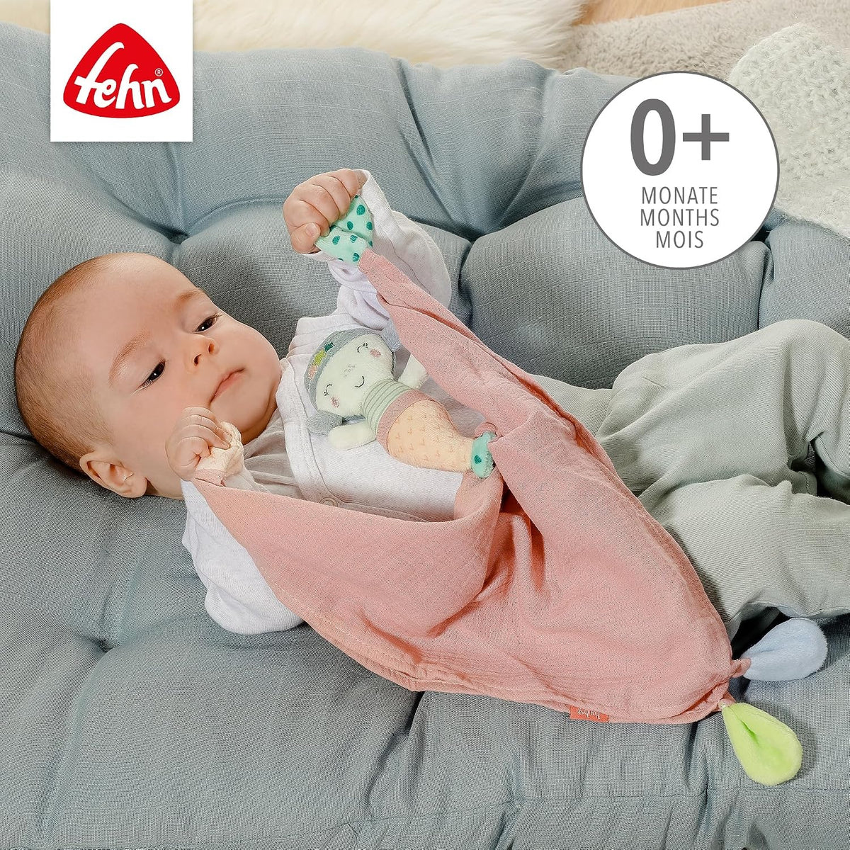 FEHN kocyk komforter przytulanka 45 cm SYRENKA – dominujący różowy długość 45 cm – zdjęcie 3