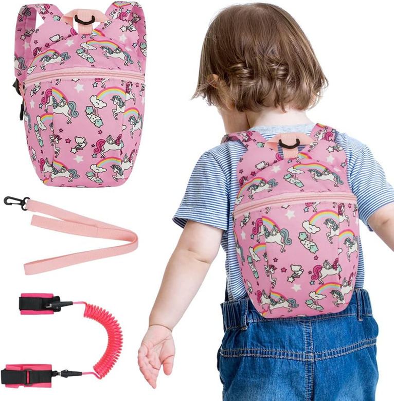 AOMIG unicorn backpack with safety harness + wrist leash