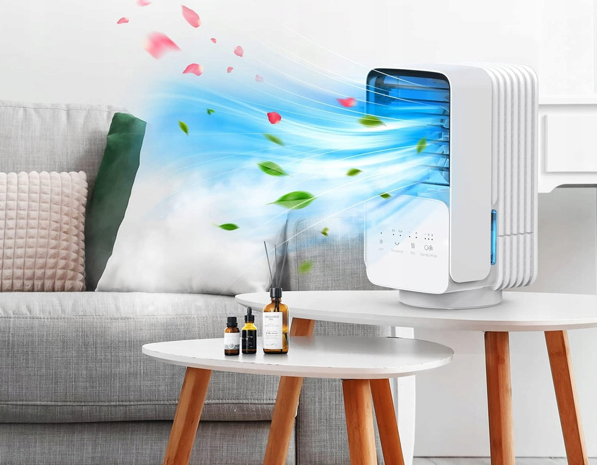 OMISOON Air Cooler mini klimatizácia 700 ml s dotykovým panelom a lampičkou