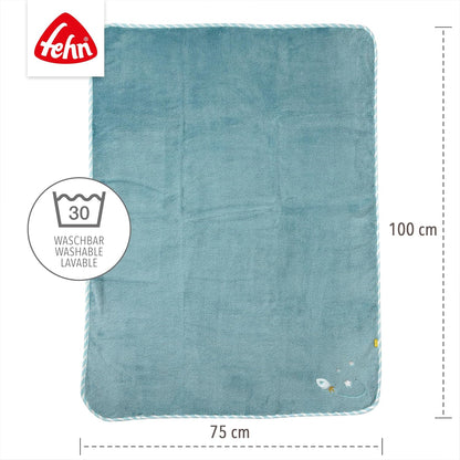 FEHN Malý zámok detská deka 75x100 cm s hrkálkou