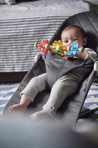BabyBjorn Flying Friends colors: red, yellow, blue