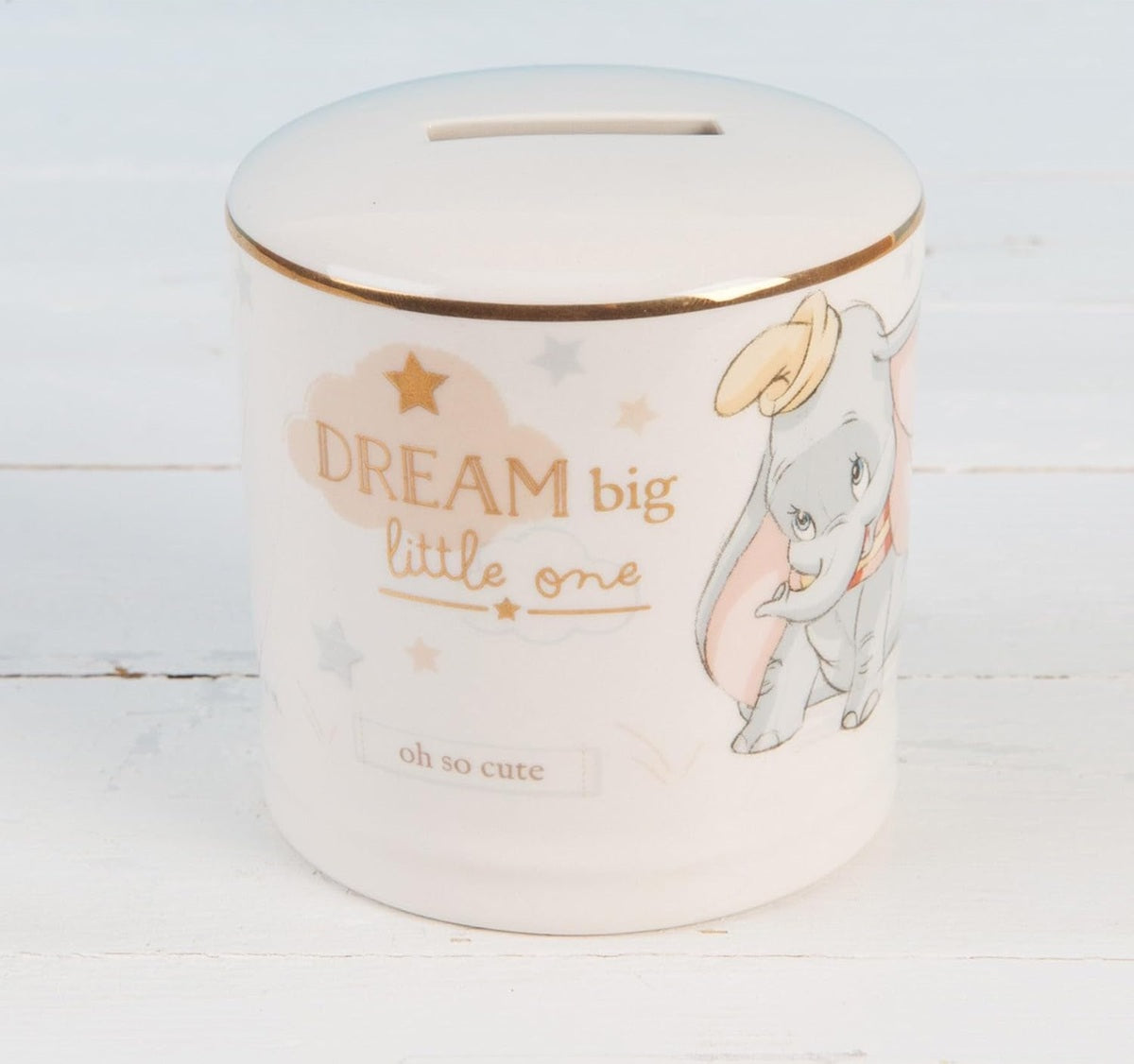 WIDDOP & Co Disney keramická pokladnička Slon Dumbo 8,5 × 8,5 cm