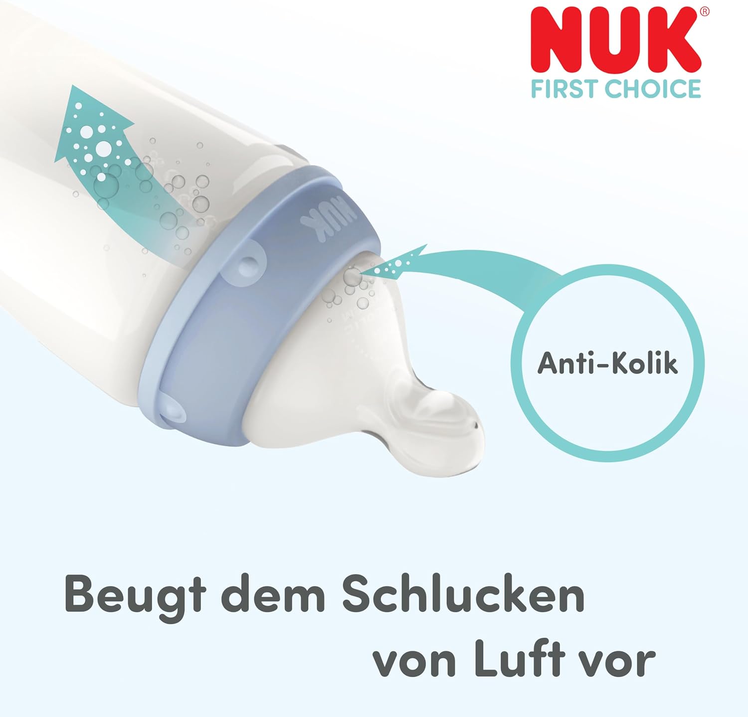 NUK First Choice bottle nipples from 6 months, Flow Control, 2 pcs.