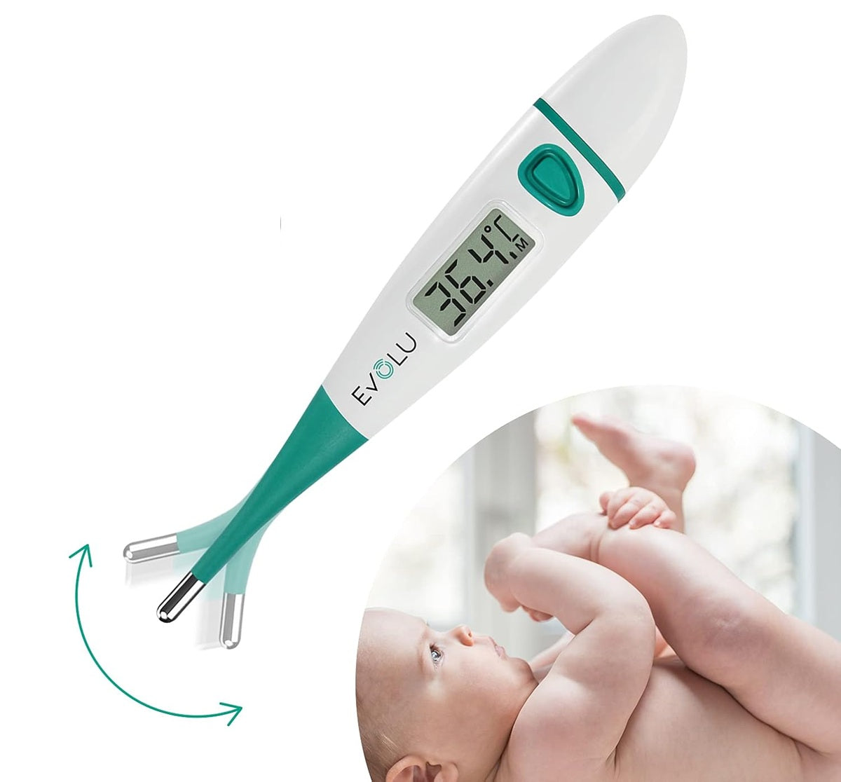 EVOLU DMT-4318 digitálny teplomer s flexibilnou špičkou + puzdro, 10 sekúnd