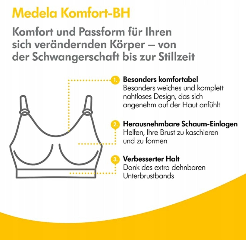 MEDELA dojčiaca podprsenka KOMFORT + vložky S