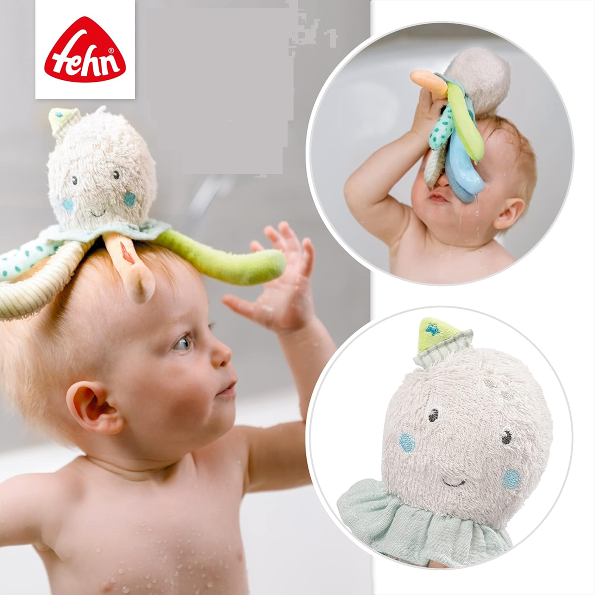 FEHN plyšová hračka do kúpeľa CHOBOTNICA 17 cm 0+