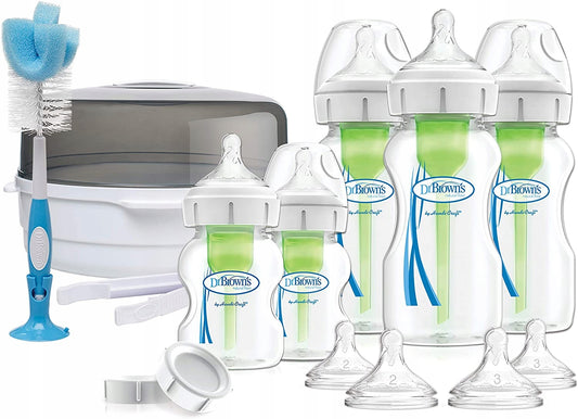 Set iniziale DR. BROWN'S sterilizzatore a microonde + biberon e accessori