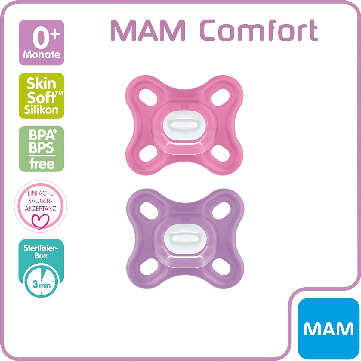 MAM COMFORT cumlík pre predčasne narodené deti a novorodencov x2 0m+