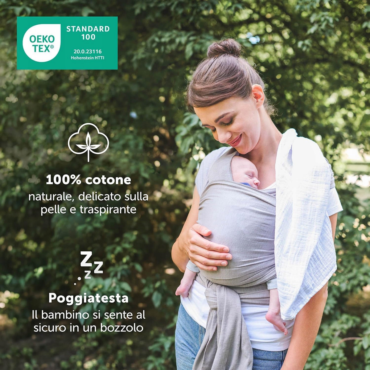 LALENI elastická šatka na nosenie detí do 15 kg