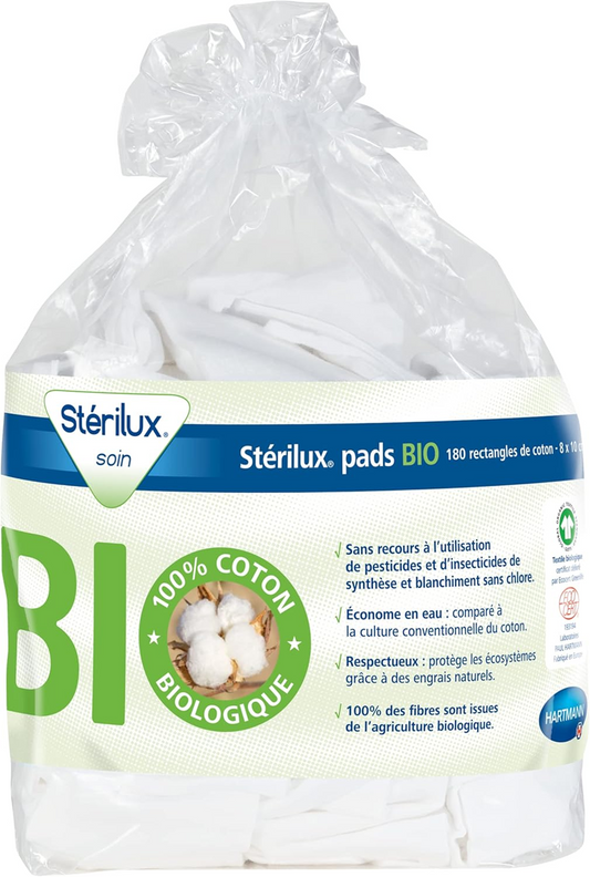 HARTMANN Sterilux hydrophilic cotton for skin care 8 x 10 cm, 180 pieces