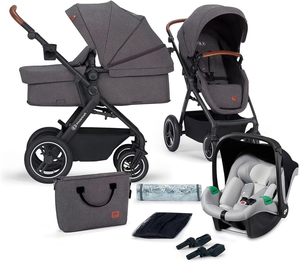 KINDERKRAFT B-TOUR 3v1 multifunkčný kočík do 22kg + autosedačka MINK PRO