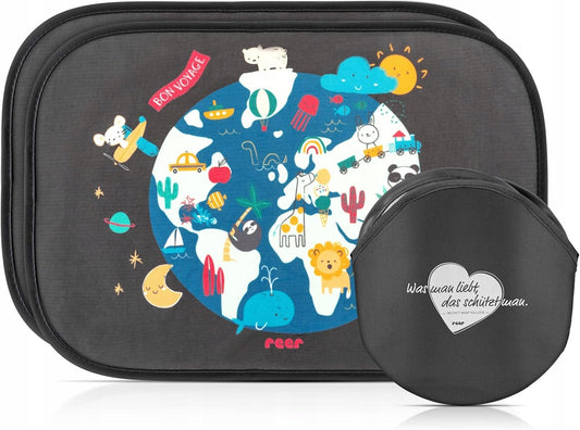 REER TravelKid parasole per finestrino auto protezione solare UV 50+ 2 pezzi