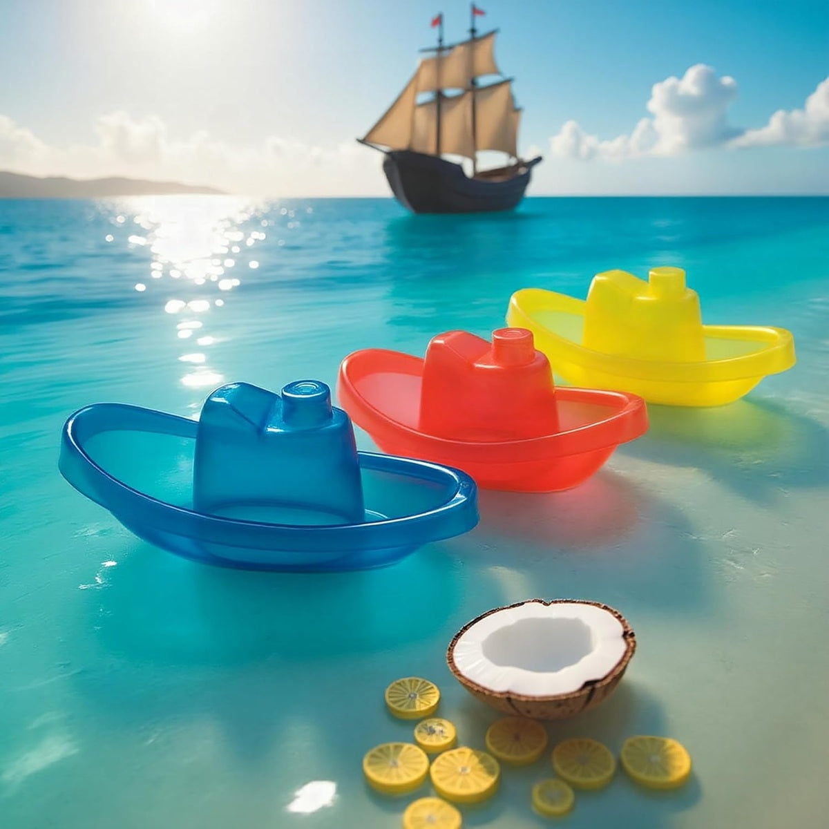 PLAYGRO Bright Baby Boats hračky do kúpeľa, 3 loďky 11 cm