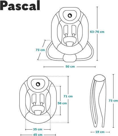 LIONELO PASCAL 2 v 1 ležadlo a hojdačka do 9 kg melódie + vibrácie