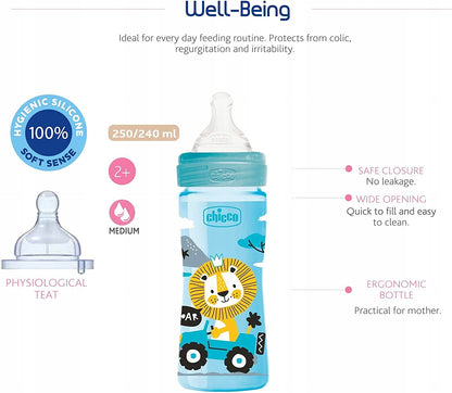CHICCO Well-Being fľaša 250 ml 2m+ stredný prietok