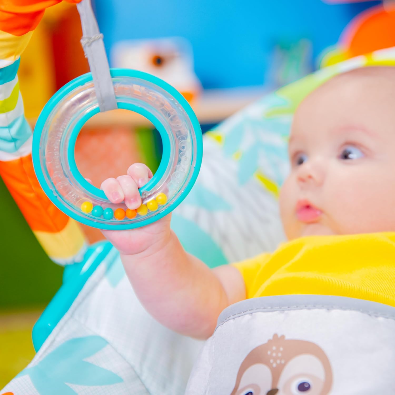 BRIGHT STARTS Rainforest vibrating and musical bouncer