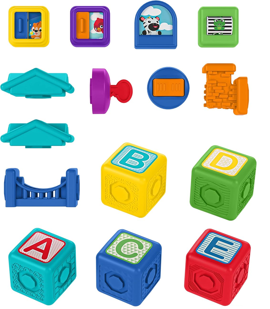 BABY EINSTEIN Connectables Bridge & Learn magnetické kocky 15 kusov
