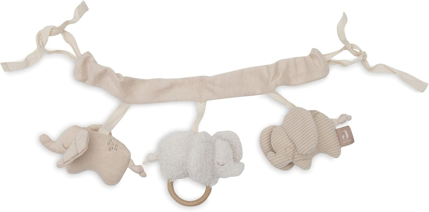 JOLLEIN cotton elephant chain toy for a stroller and car seat