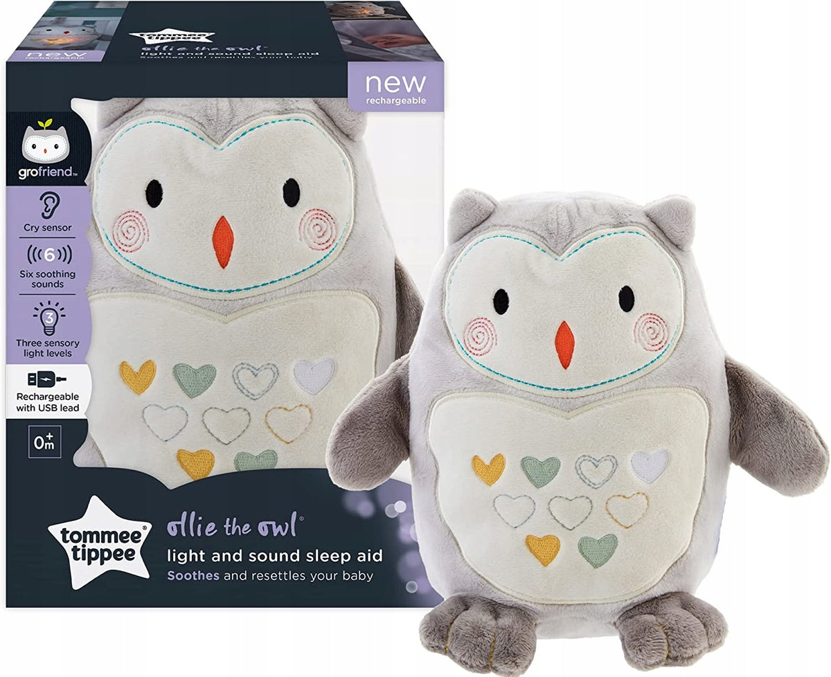 TOMMEE TIPPEE sova Ollie, plyšová hračka so zvukmi bez lampičky