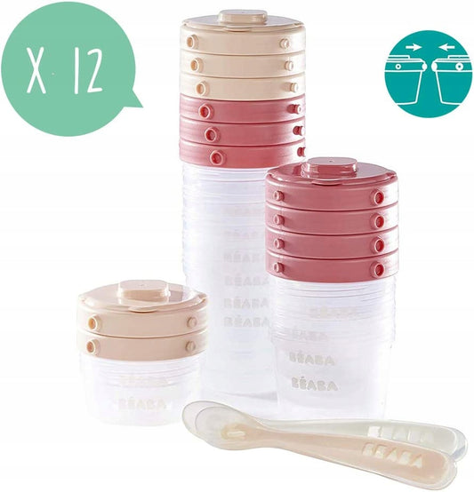 BEABA 12 containers with caps with CLICK system