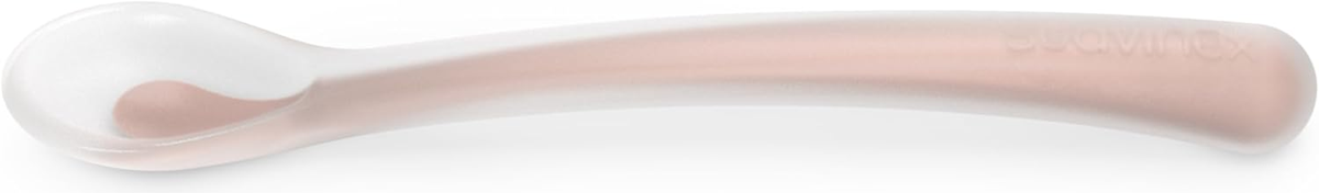 SUAVINEX Selection flexibilná silikónová lyžička 16 cm 4 m+ ružová