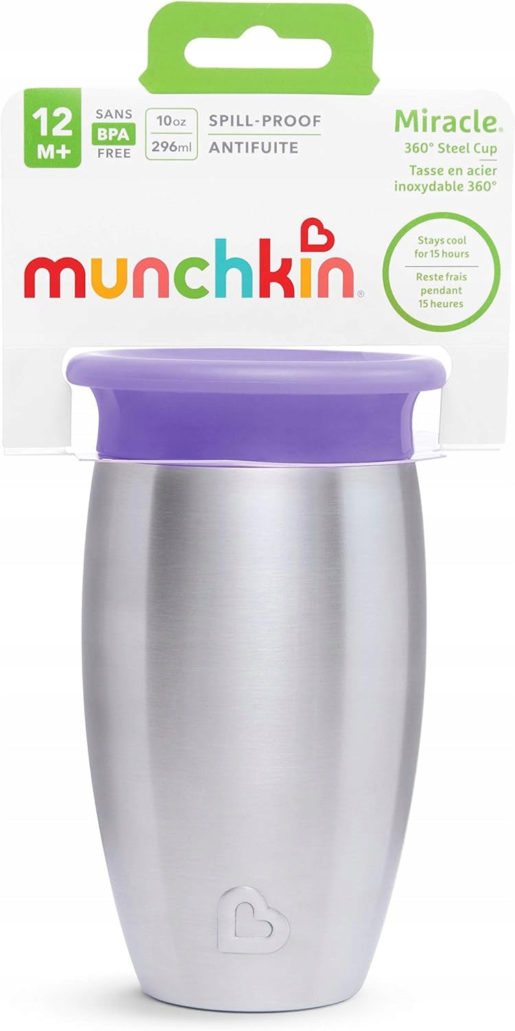 MUNCHKIN Miracle pohárik 360 6m+ 296 ml nerezová oceľ