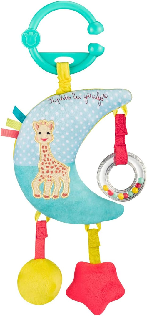 SOPHIE LA GIRAFE závesná hračka s hracím mechanizmom na kočík a postieľku 28 cm MESIAC