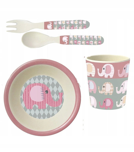 P:OS bamboe servies set 4-delig.