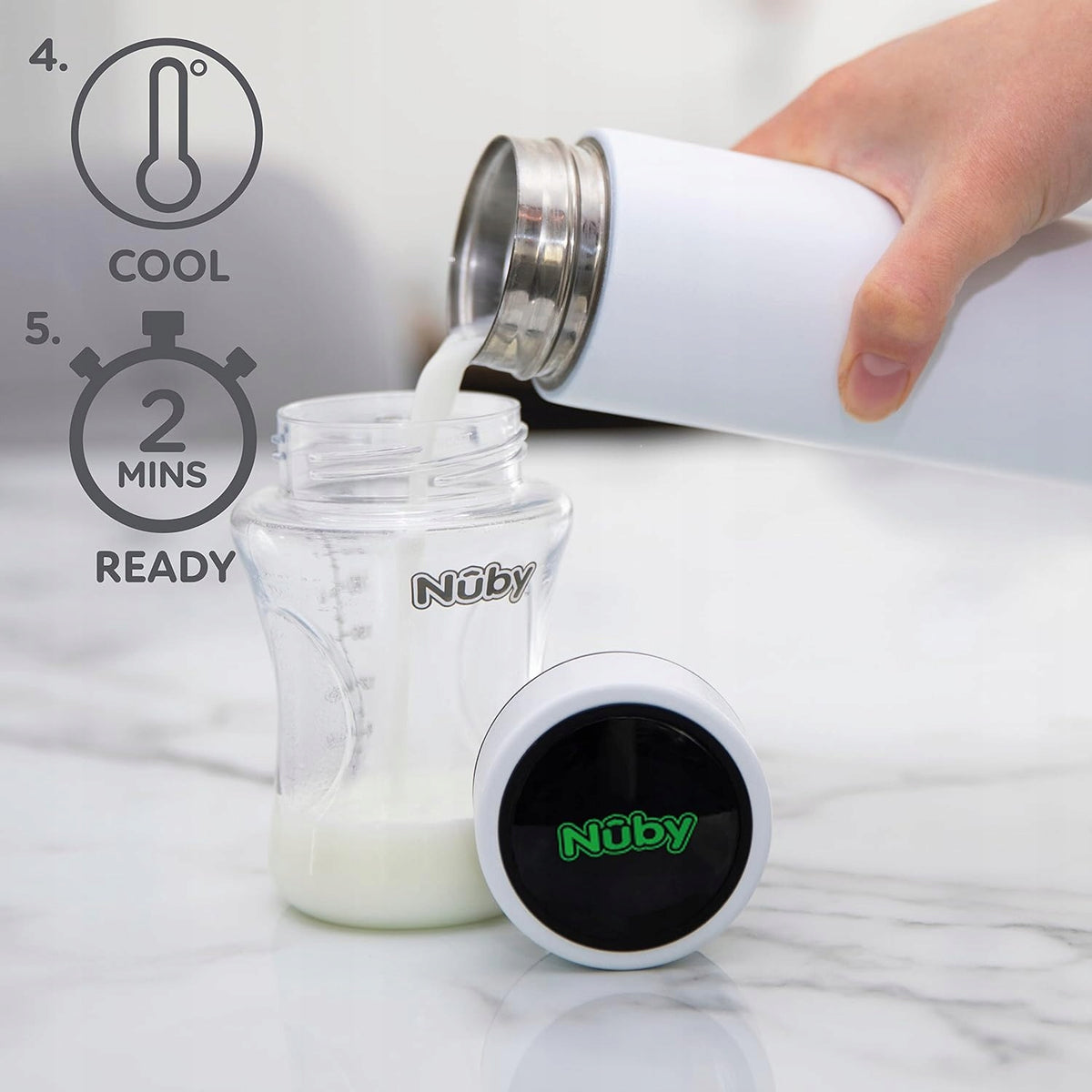 NUBY RapidCool termossifão refrigerante para preparar leite 240 ml LED