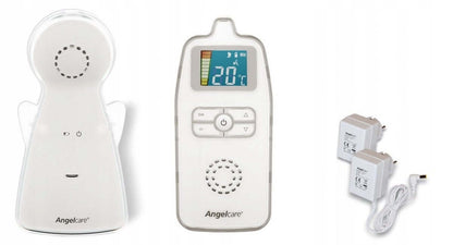 ANGELCARE AC423-D analogowa NIANIA ELEKTRONICZNA biała, monitor oddechu i dźwięku z zasilaczami