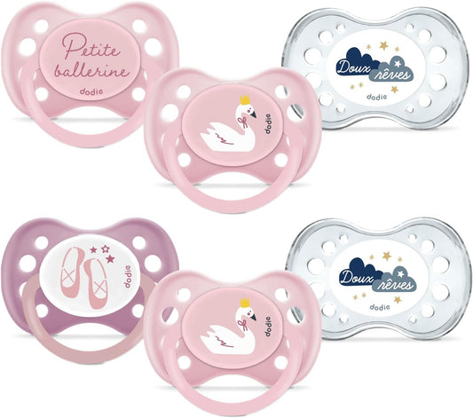 DODIE Essential silikónový cumlík x6 6m+ DAY&NIGHT