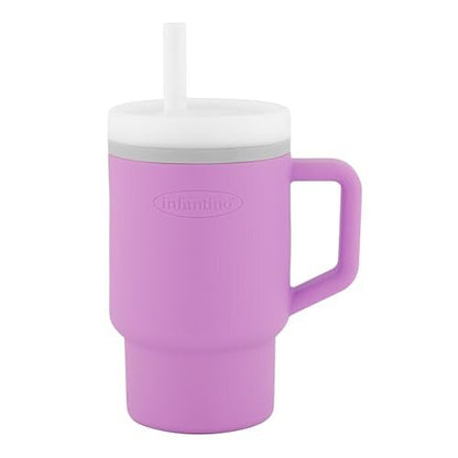 Infantino My 1st Tumbler fialový pohár so slamkou