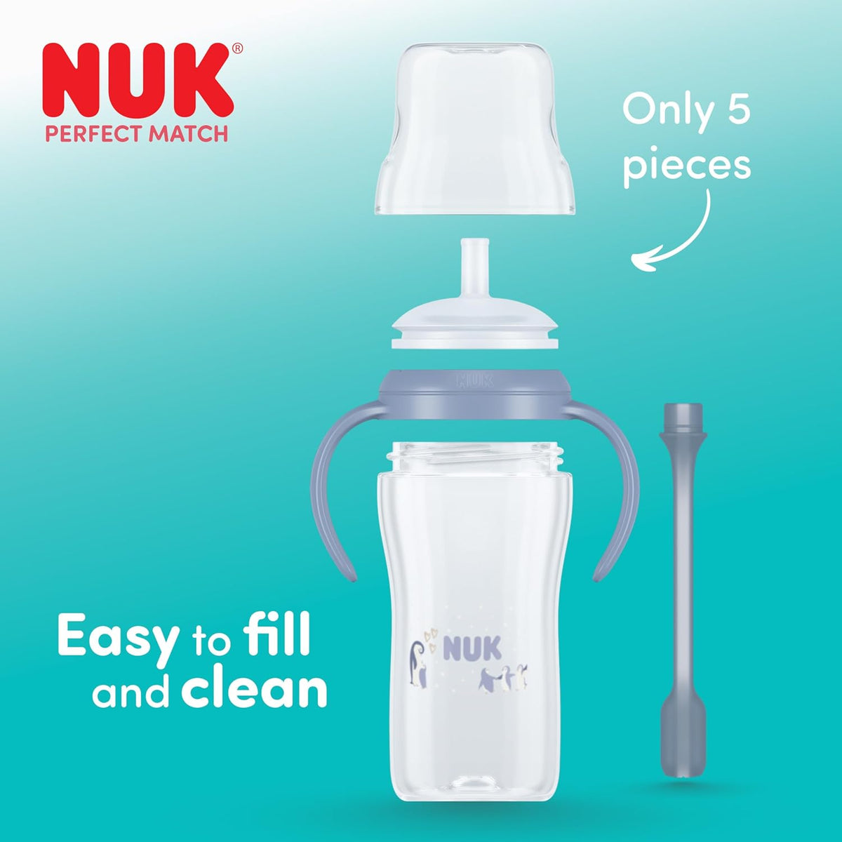NUK Perfect Match чаша със сламка 260 ml 8m+