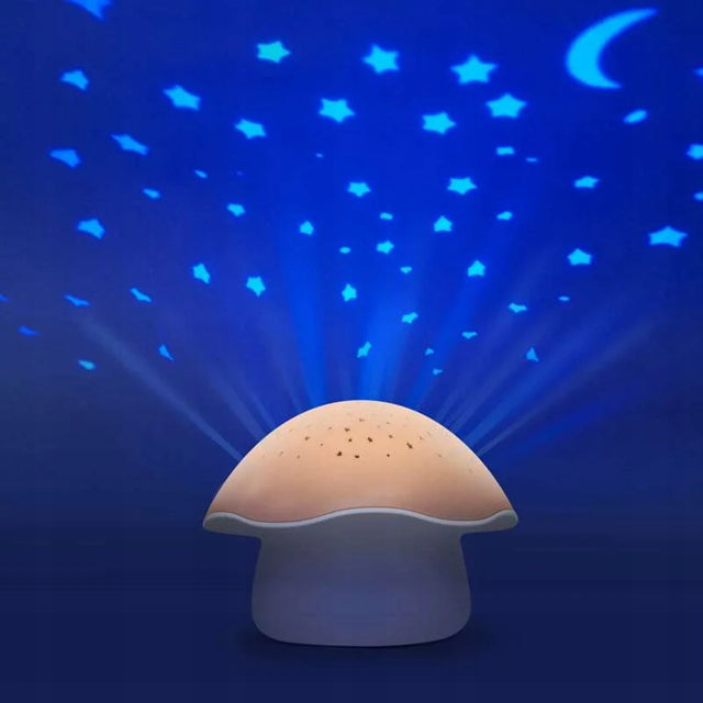 PABOBO Mushroom projektor hviezd s melódiami a senzorom plaču HUBA