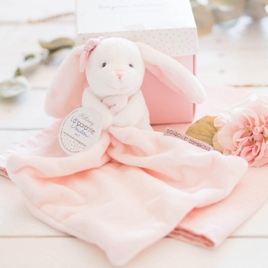 DOUDOU ET COMPAGNIE komfortný mojkáčik KRÁLIK 17 x 17 cm – fotografia produktu 2
