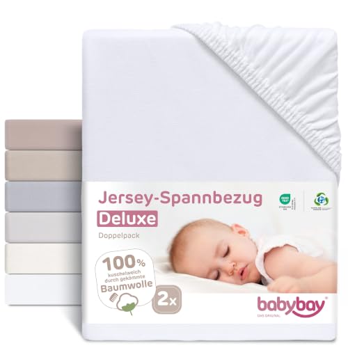 BABYBAY Deluxe jersey plachty 89x50 cm biele 2 ks