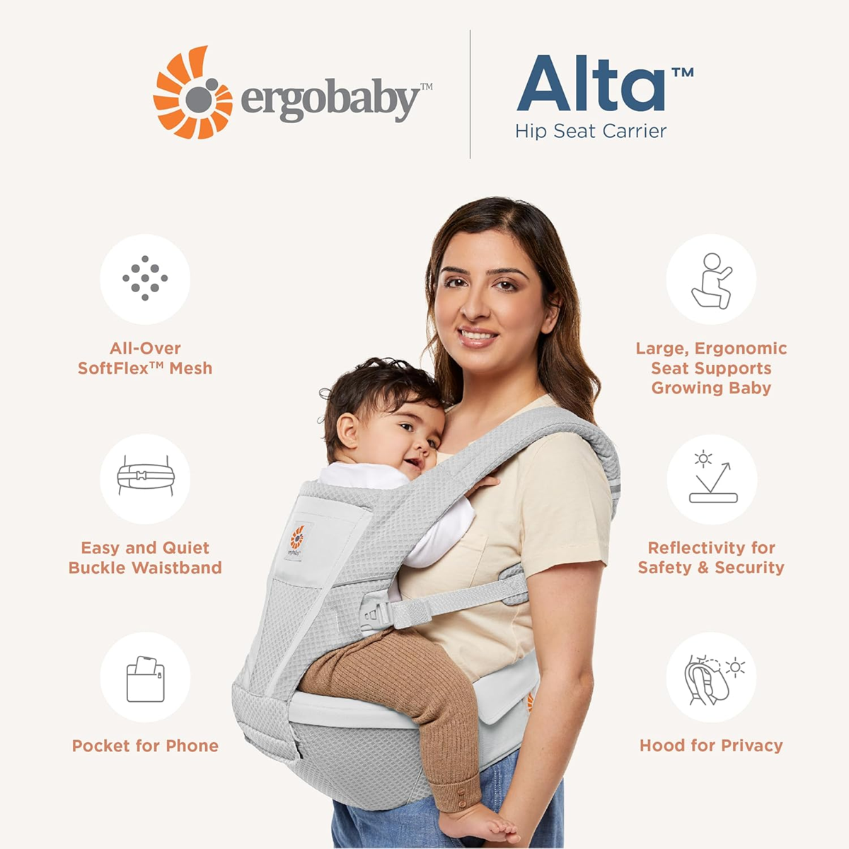 ERGOBABY Alta ergonomic baby carrier for newborns