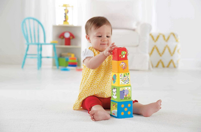 FISHER-PRICE Stack & Explore Blocks kocky rôznych veľkostí 5 kusov