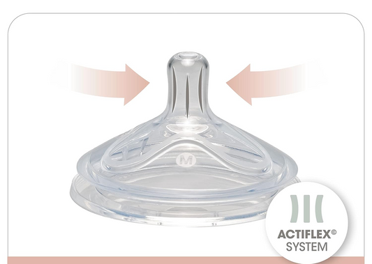 NIP First Moment fľaša s cumlíkom veľkosť M, stredný prietok, 270 ml ACTIFLEX