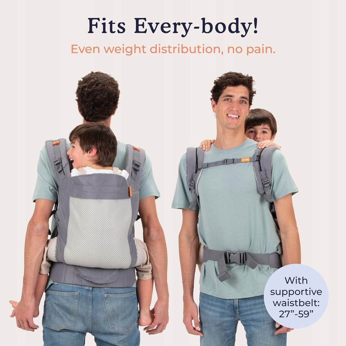 BECO TODDLER nosič na pracky 9-27kg mesh 3d
