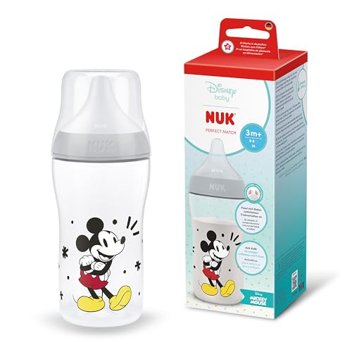 NUK Perfect Match hasfájás elleni cumisüveg 260 ml 3 hó+ MICKEY EGÉR