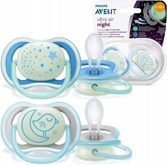 PHILIPS AVENT Ultra Air Night πιπίλες x 2 6-18μ φωσφοριζέ